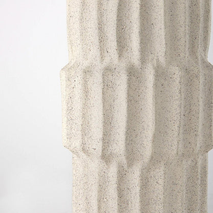 14" Sand Ceramic Cylinder Table Vase HomeRoots