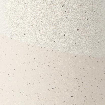 14" Cream Abstract Cylinder Ceramic Table Vase HomeRoots