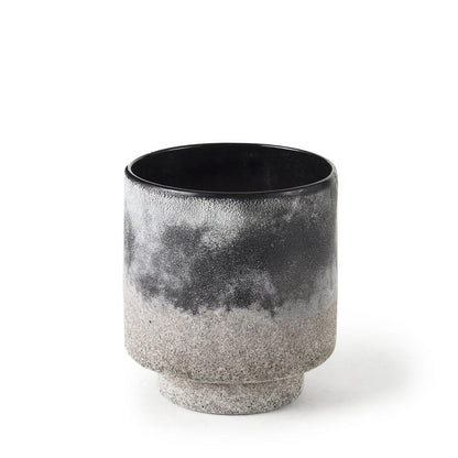 6" Brown And Black Abstract Cylinder Ceramic Table Vase HomeRoots