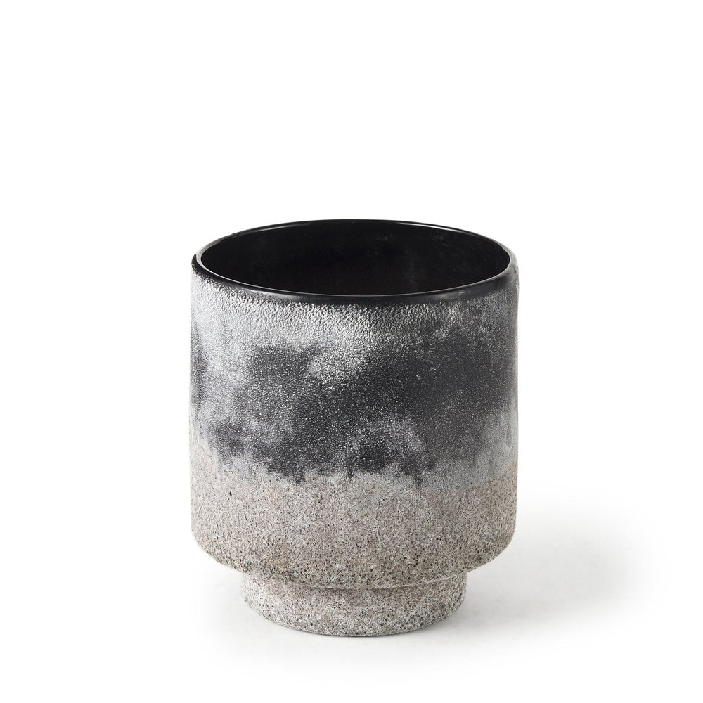 6" Brown And Black Abstract Cylinder Ceramic Table Vase HomeRoots