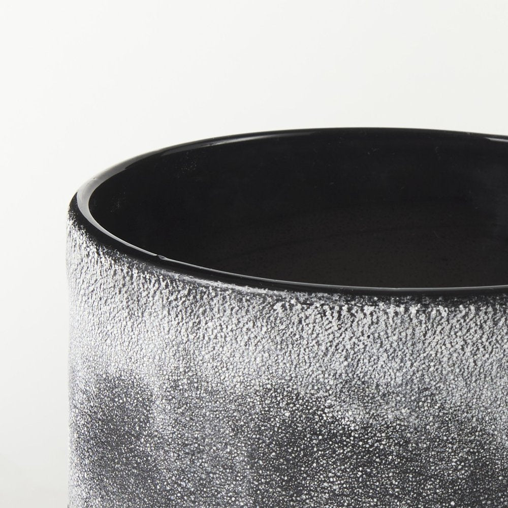 6" Brown And Black Abstract Cylinder Ceramic Table Vase HomeRoots