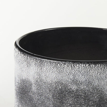 6" Brown And Black Abstract Cylinder Ceramic Table Vase HomeRoots
