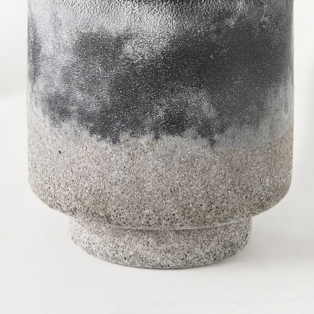 6" Brown And Black Abstract Cylinder Ceramic Table Vase HomeRoots