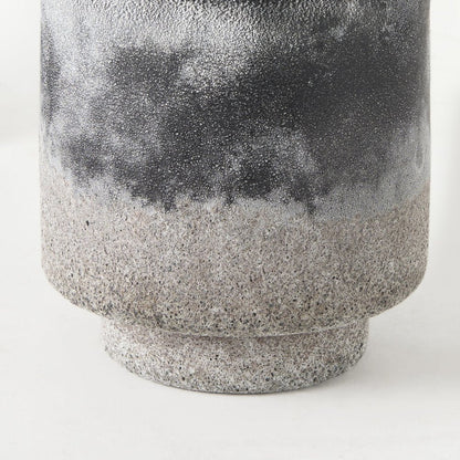 6" Brown And Black Abstract Cylinder Ceramic Table Vase HomeRoots