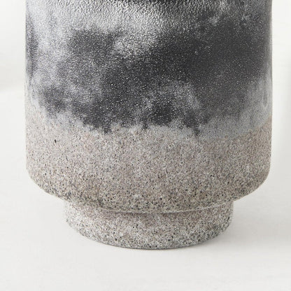 6" Brown And Black Abstract Cylinder Ceramic Table Vase HomeRoots