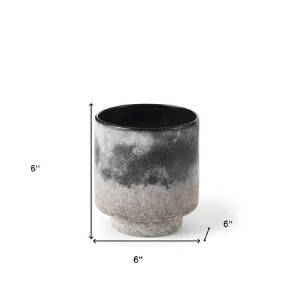 6" Brown And Black Abstract Cylinder Ceramic Table Vase HomeRoots