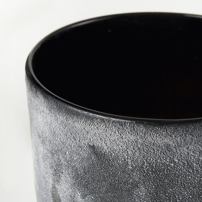 9" Brown And Black Abstract Cylinder Ceramic Table Vase HomeRoots