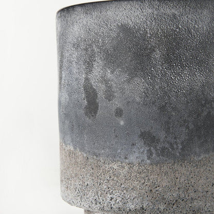 9" Brown And Black Abstract Cylinder Ceramic Table Vase HomeRoots
