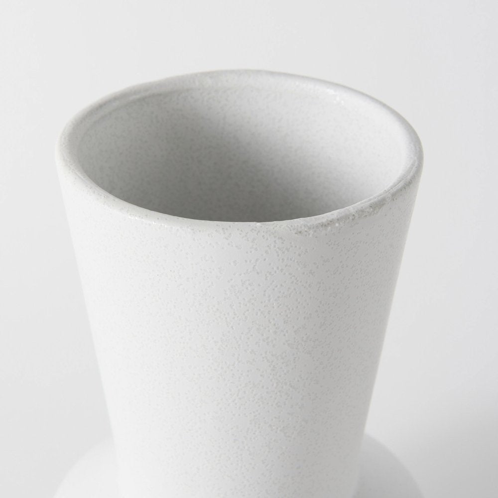 9" White Abstract Cylinder Ceramic Table Vase HomeRoots