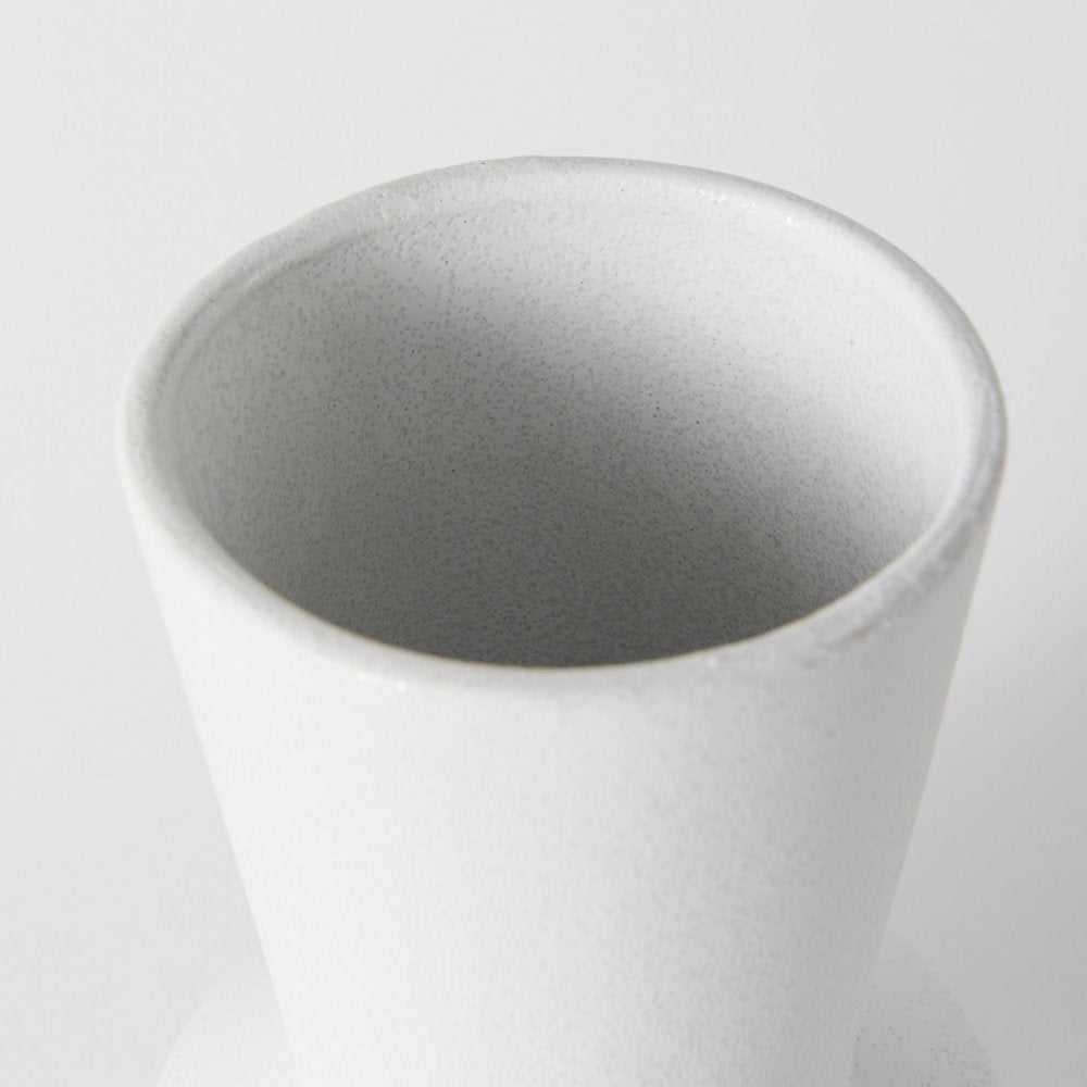 9" White Abstract Cylinder Ceramic Table Vase HomeRoots