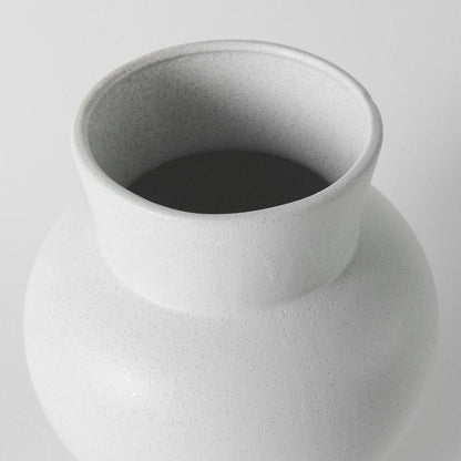 11" White Abstract Cylinder Ceramic Table Vase HomeRoots
