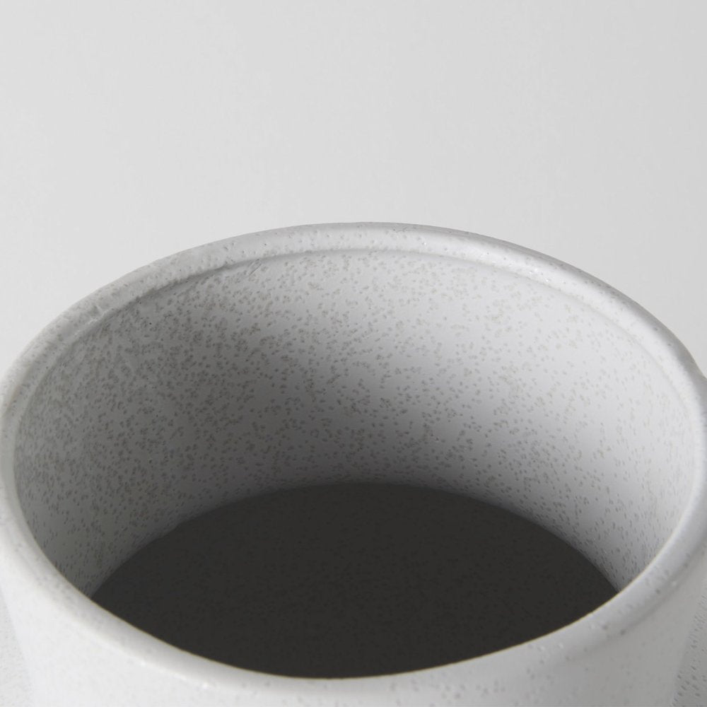 11" White Abstract Cylinder Ceramic Table Vase HomeRoots