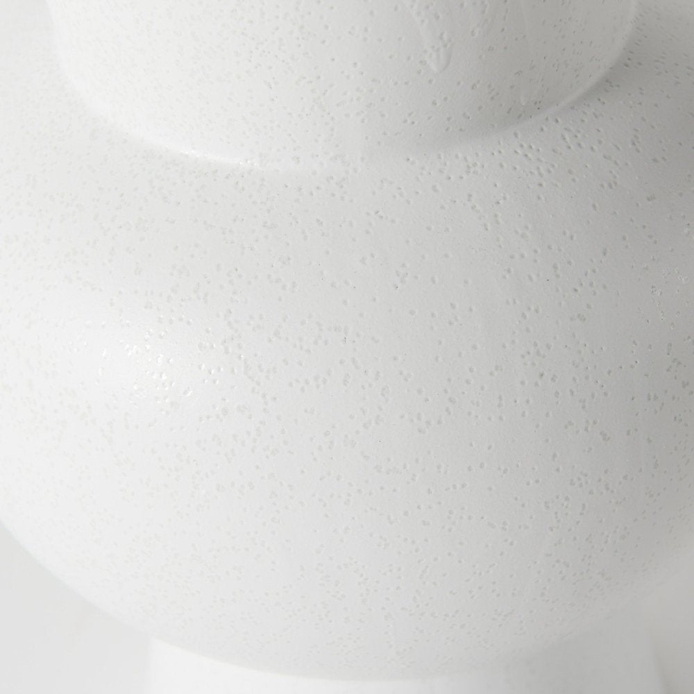 11" White Abstract Cylinder Ceramic Table Vase — view 4