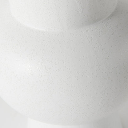 11" White Abstract Cylinder Ceramic Table Vase HomeRoots