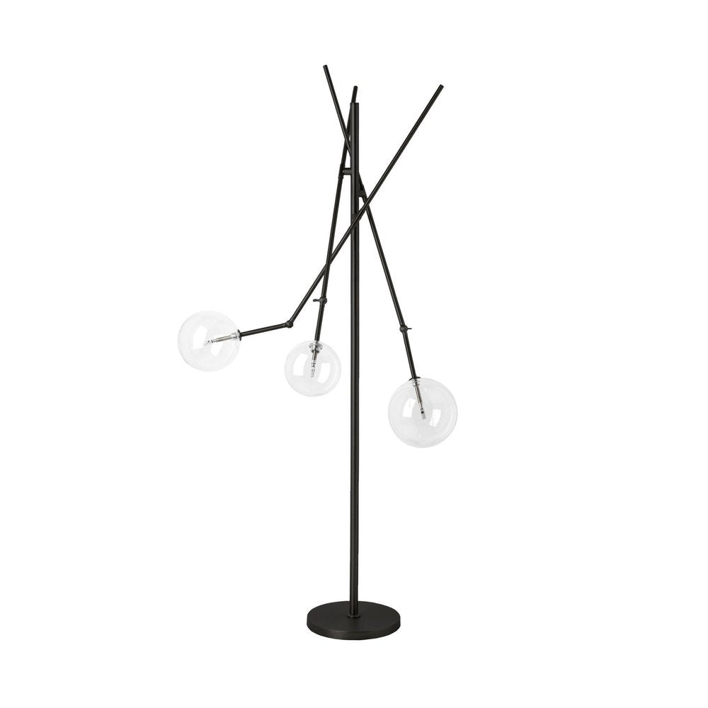 84" Black LED Floor Lamp With White HomeRoots