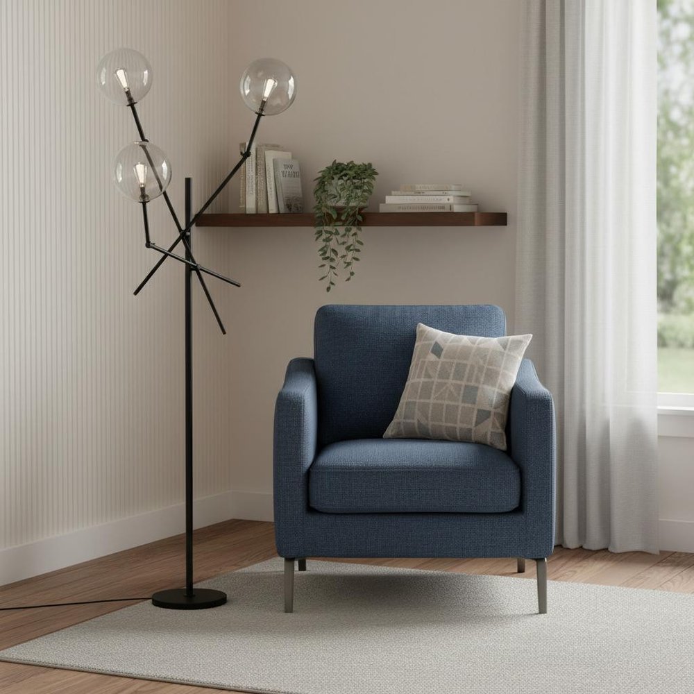 84" Black LED Floor Lamp With White HomeRoots