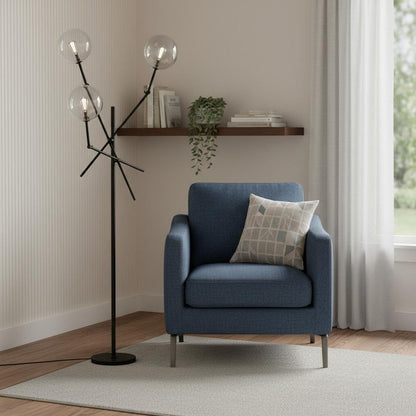84" Black LED Floor Lamp With White HomeRoots