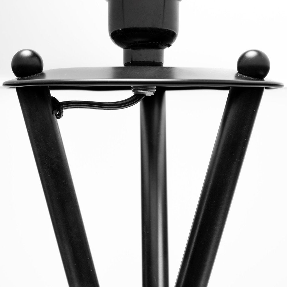 66" Black Tripod Floor Lamp With White Fabric Drum Shade — view 6