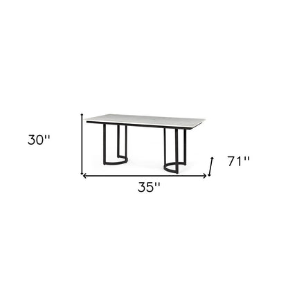 71" White And Black Dining Table HomeRoots