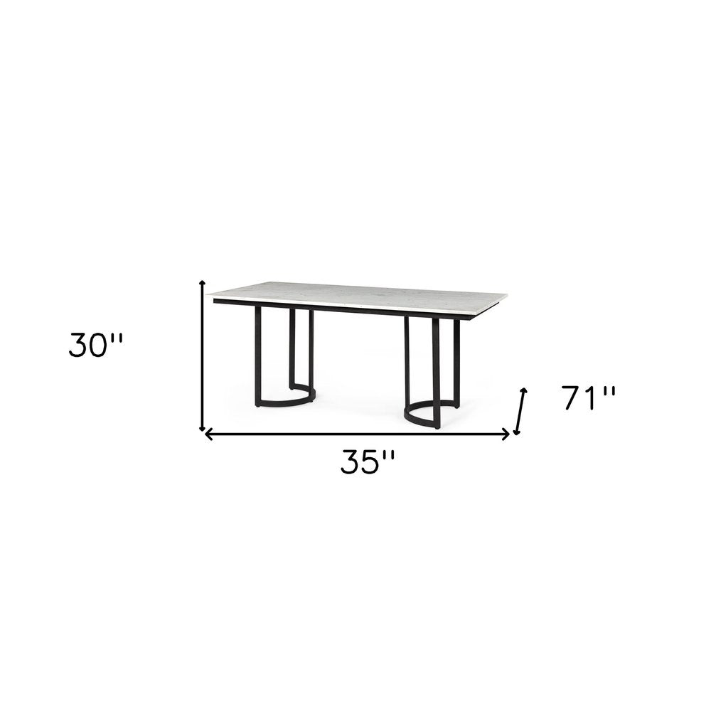 71" White And Black Dining Table HomeRoots
