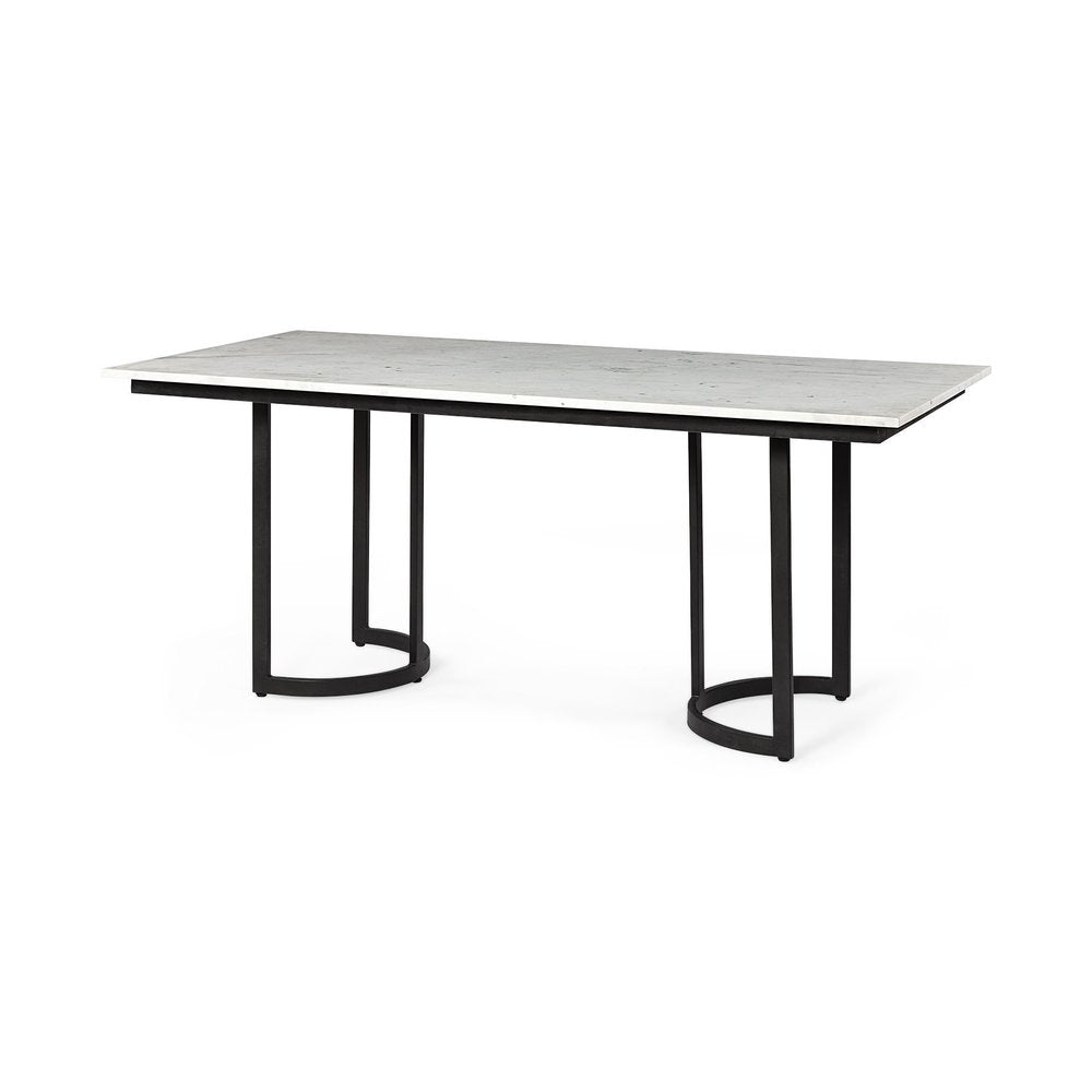 71" White And Black Dining Table HomeRoots