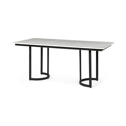 71" White And Black Dining Table HomeRoots