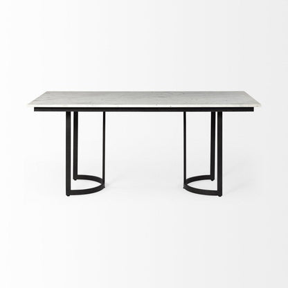 71" White And Black Dining Table HomeRoots