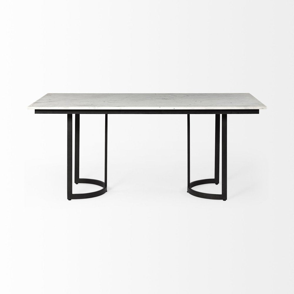 71" White And Black Dining Table HomeRoots