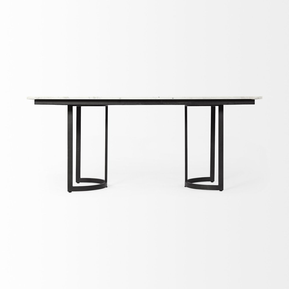 71" White And Black Dining Table HomeRoots