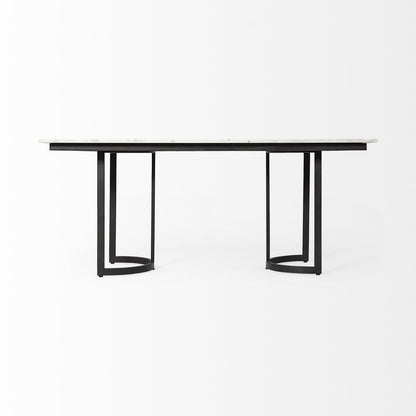 71" White And Black Dining Table HomeRoots