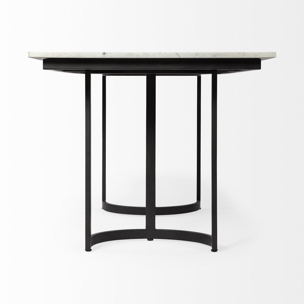 71" White And Black Dining Table HomeRoots