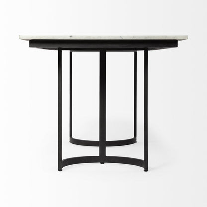 71" White And Black Dining Table HomeRoots