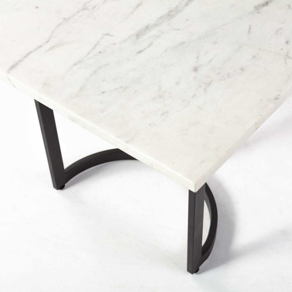 71" White And Black Dining Table HomeRoots