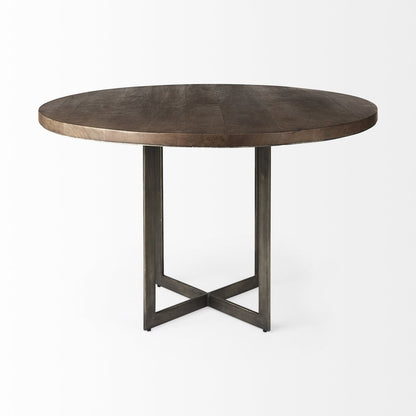 48" Brown And Gray Sled Base Dining Table HomeRoots