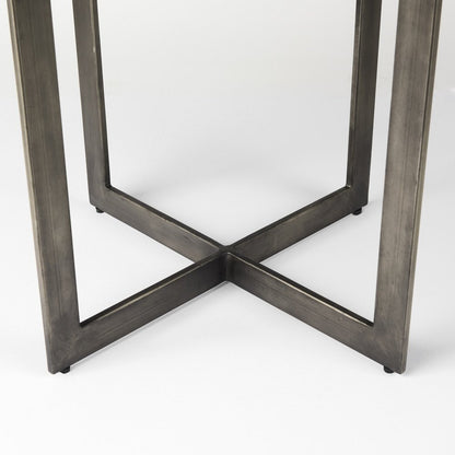 48" Brown And Gray Sled Base Dining Table HomeRoots