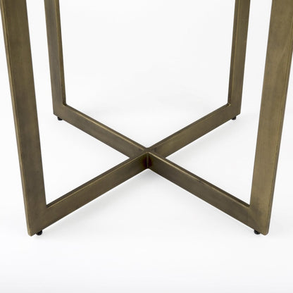 Modern Square Wood and Gold Dining Table HomeRoots