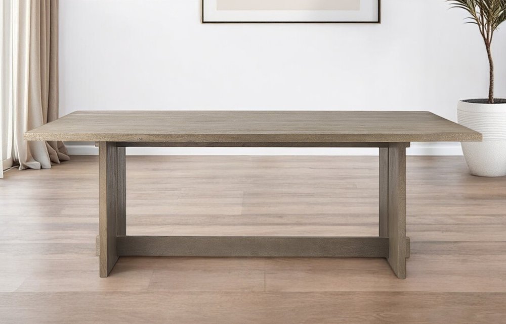 84" Taupe Dining Table HomeRoots