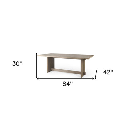 84" Taupe Dining Table HomeRoots
