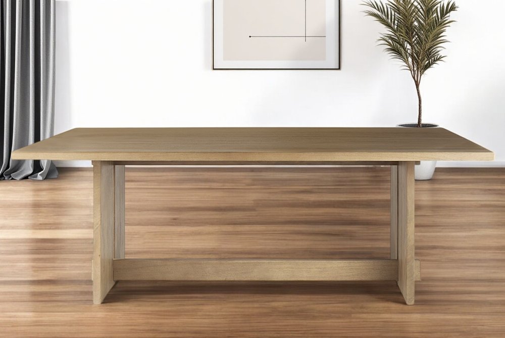 Light Natural Modern Rustic Wooden Dining Table HomeRoots