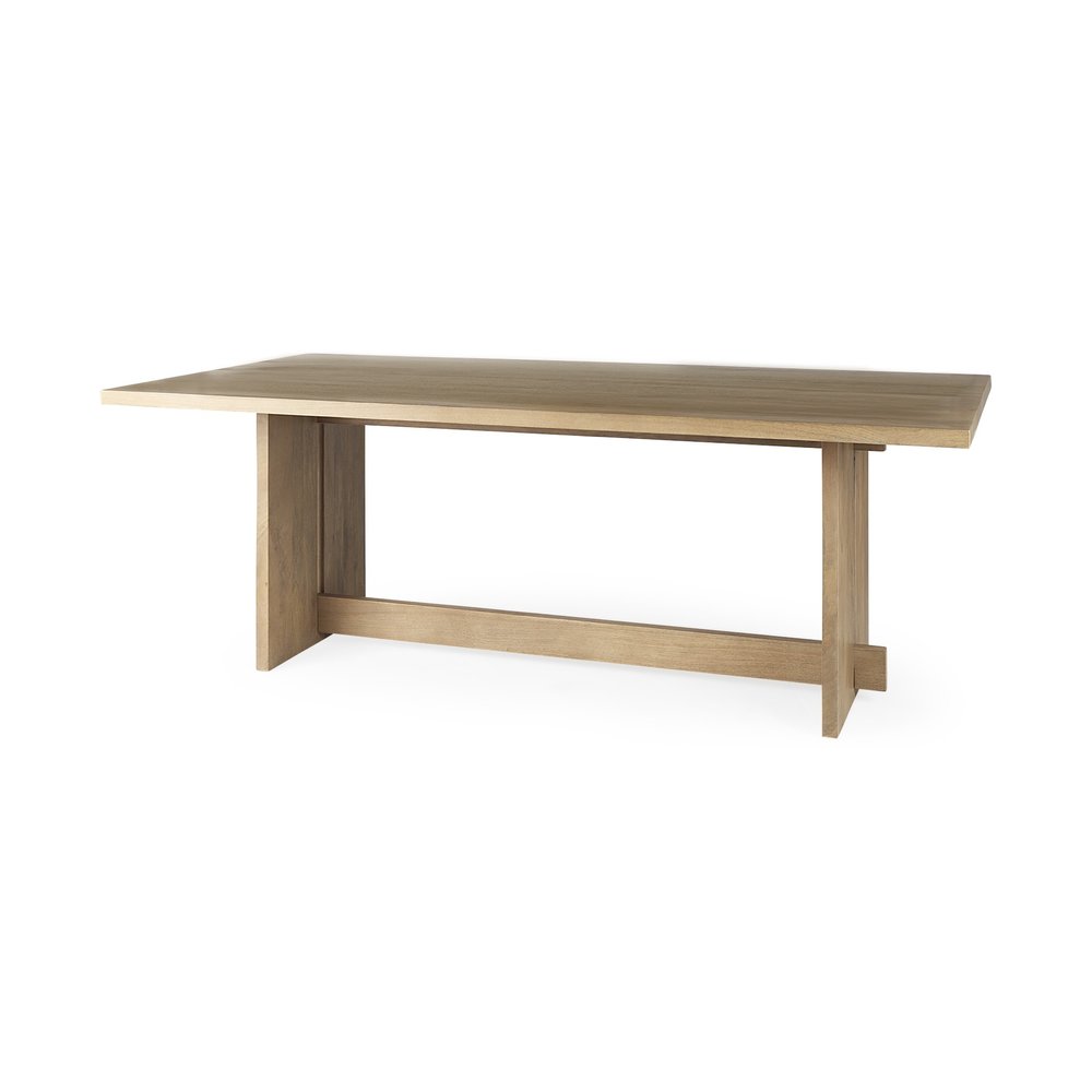 Light Natural Modern Rustic Wooden Dining Table HomeRoots