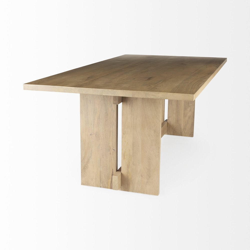 Light Natural Modern Rustic Wooden Dining Table HomeRoots