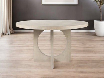 54" Natural Rounded Pedestal Base Dining Table HomeRoots