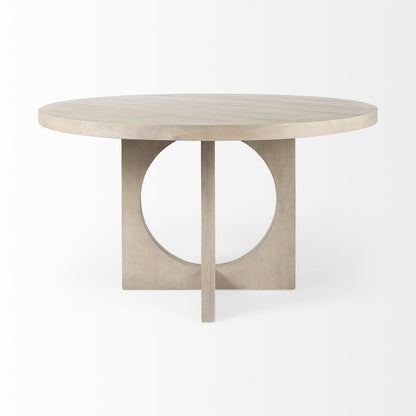 54" Natural Rounded Pedestal Base Dining Table HomeRoots