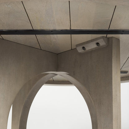 54" Natural Rounded Pedestal Base Dining Table HomeRoots