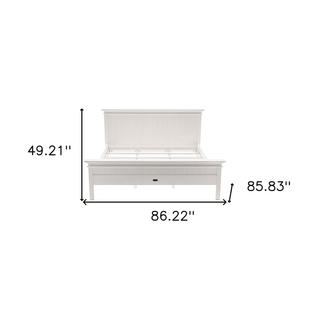 Classic White Panel King Size Bed HomeRoots