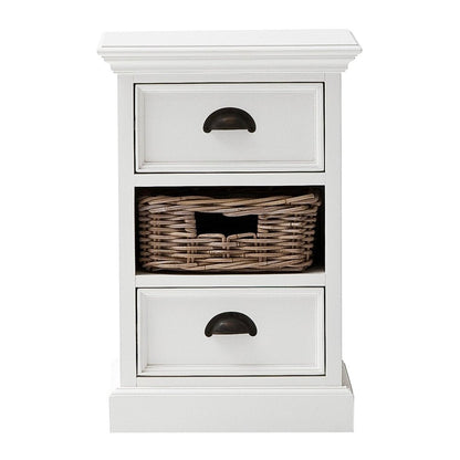 24" White Solid Wood Two Drawer Nightstand HomeRoots
