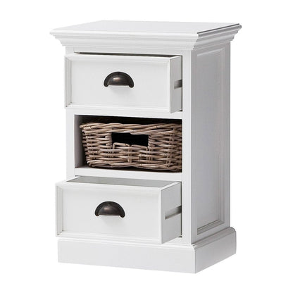 24" White Solid Wood Two Drawer Nightstand HomeRoots