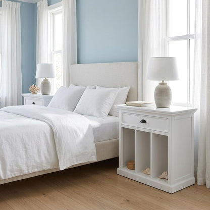 31" White Solid and Manufactured Wood Nightstand HomeRoots