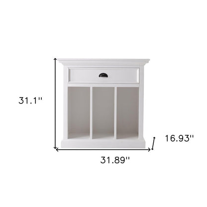 31" White Solid and Manufactured Wood Nightstand HomeRoots
