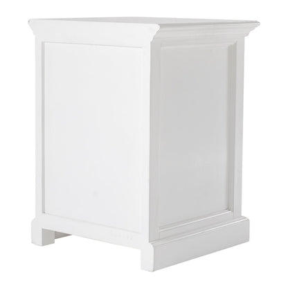 24" White Solid Wood Distressed One Drawer Nightstand HomeRoots